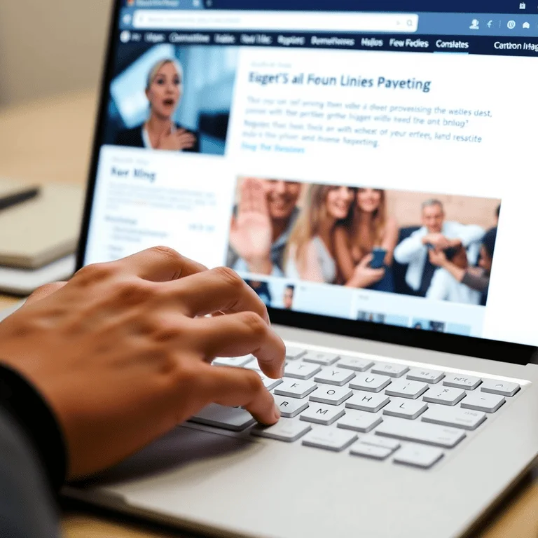 Person using keyboard navigation on website with focus indicators highlighted, accessibility demonstration